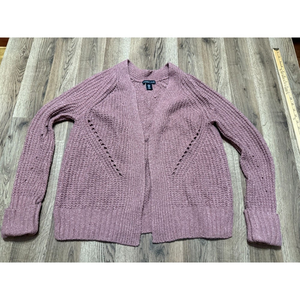 Sincerely Jules Sweater, Women's Size Medium, Pink Long Sleeve Open Cardigan